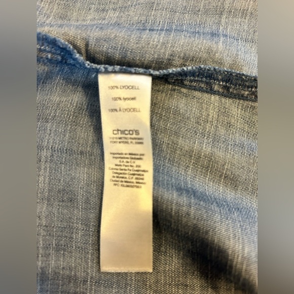 CHICO CLASSIC CHAMBRAY/DENIM LIGHTWEIGHT SHIRT Sz.3. Everyday wear, classic. - Picture 7 of 7